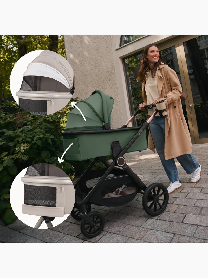 Poussette 2en1 LIONELO Layla - Pack poussette, Nacelle et Accessoires -  Jusqu'à 22kg Beige - Kiabi