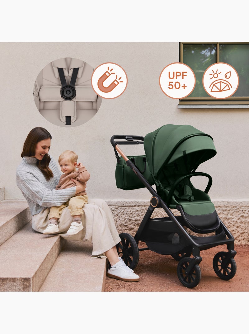 Poussette 2en1 LIONELO Layla - Pack poussette, Nacelle et Accessoires -  Jusqu'à 22kg Beige - Kiabi