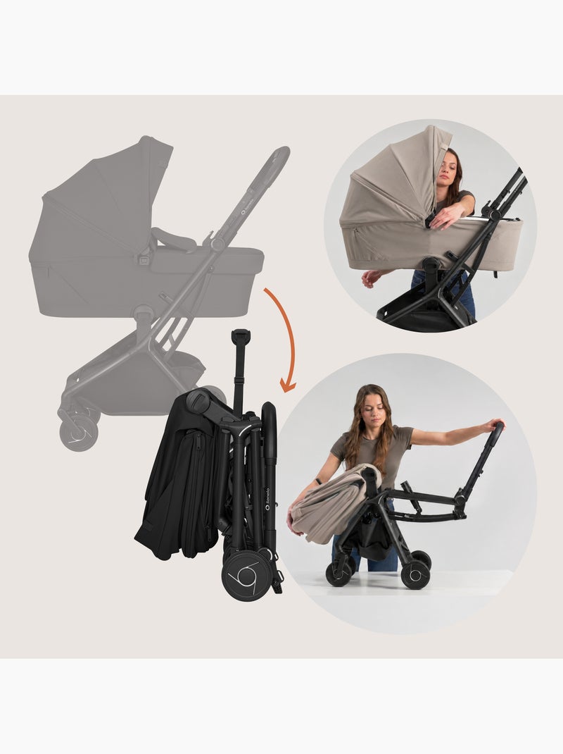 Poussette 2en1 LIONELO Sia - Ultra légère - Pack compacte - Nacelle - Habillage pluie - Moustiquaire Noir - Kiabi