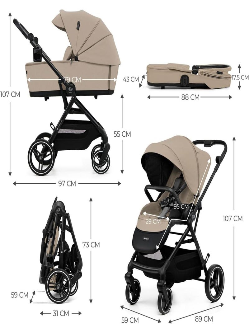 Poussette 2en1 YOXI beige Beige - Kiabi