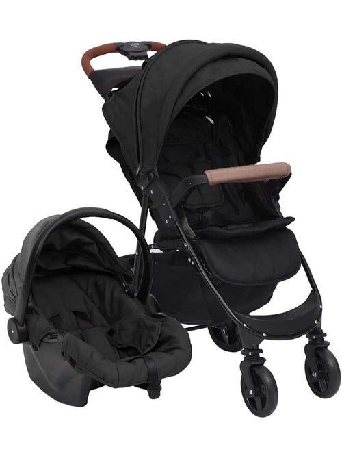 Poussette 3-en-1 avec nacelle et siège auto, structure acier et toile - vidaxl - Kiabi Poussette 3-en-1 avec nacelle et siège auto, structure acier et toile - vidaxl - Kiabi