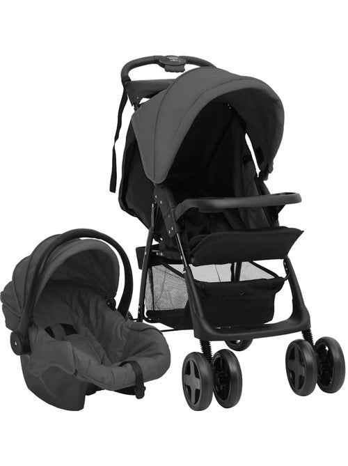 Poussette 3 en 1 avec siège auto cadre acier - vidaxl - Kiabi Poussette 3 en 1 avec siège auto cadre acier - vidaxl - Kiabi