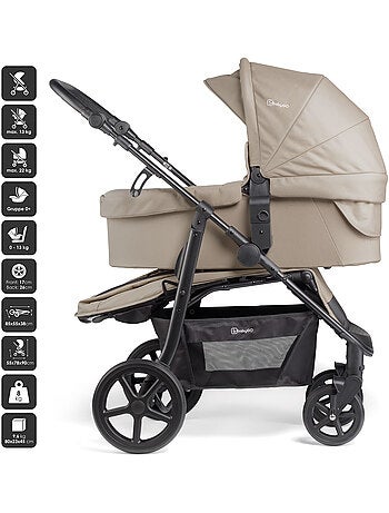 Poussette 3 en 1 avec siège auto, nacelle et siège sport Evolution – babyGO