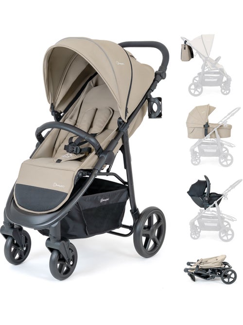 Poussette 3 en 1 avec siège auto, nacelle et siège sport Evolution – babyGO - Kiabi Poussette 3 en 1 avec siège auto, nacelle et siège sport Evolution – babyGO - Kiabi