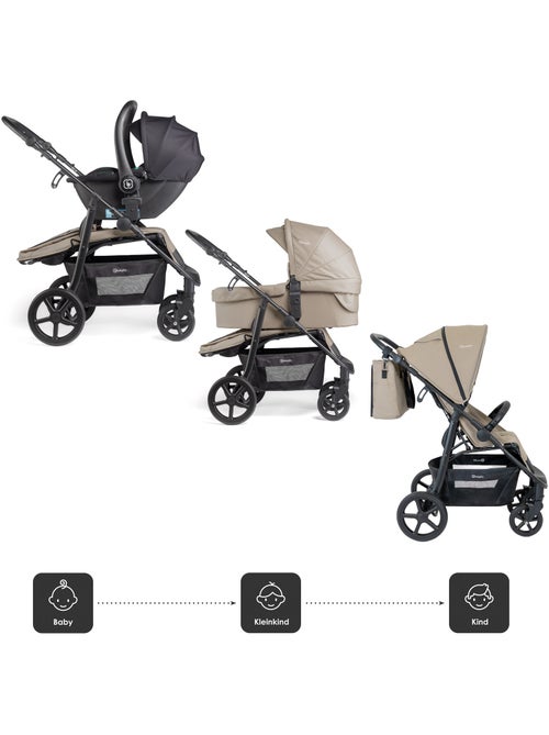 Poussette 3 en 1 avec siège auto, nacelle et siège sport Evolution – babyGO - Kiabi Poussette 3 en 1 avec siège auto, nacelle et siège sport Evolution – babyGO - Kiabi