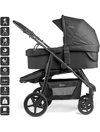 Poussette 3 en 1 avec siège auto, nacelle et siège sport Evolution – babyGO