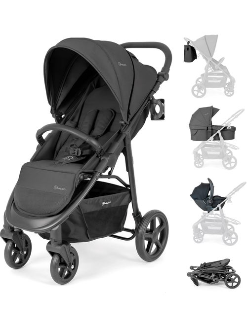 Poussette 3 en 1 avec siège auto, nacelle et siège sport Evolution – babyGO - Kiabi Poussette 3 en 1 avec siège auto, nacelle et siège sport Evolution – babyGO - Kiabi