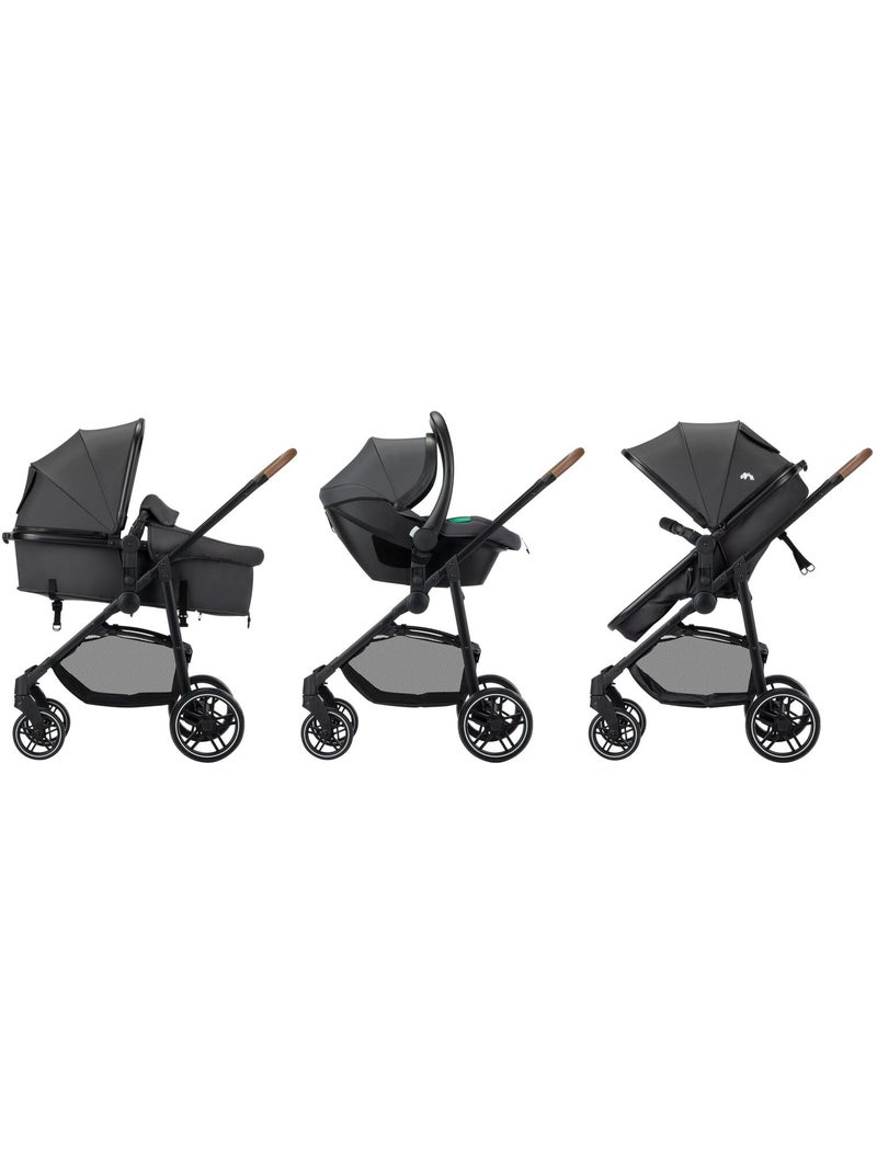Poussette 3 en 1 i-size avec assise convertible en nacelle et cosi, haze trio lux Gris foncé - Kiabi