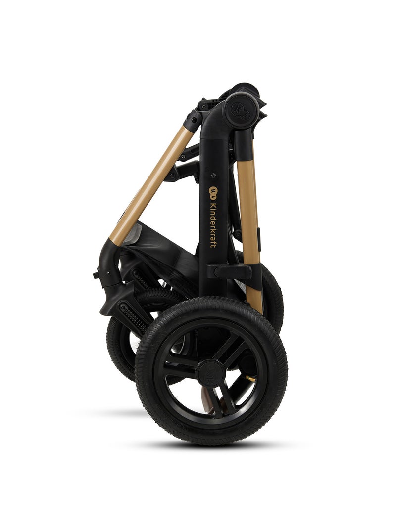 Poussette 3 en 1 Kinderkraft MOOV 2 AIR avec MINK PRO i-Size, Roues Gonflables et Travel System Noir - Kiabi