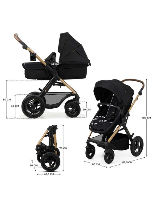 Poussette 3 en 1 Kinderkraft MOOV 2 AIR avec MINK PRO i-Size, Roues Gonflables et Travel System - Kiabi Poussette 3 en 1 Kinderkraft MOOV 2 AIR avec MINK PRO i-Size, Roues Gonflables et Travel System - Kiabi