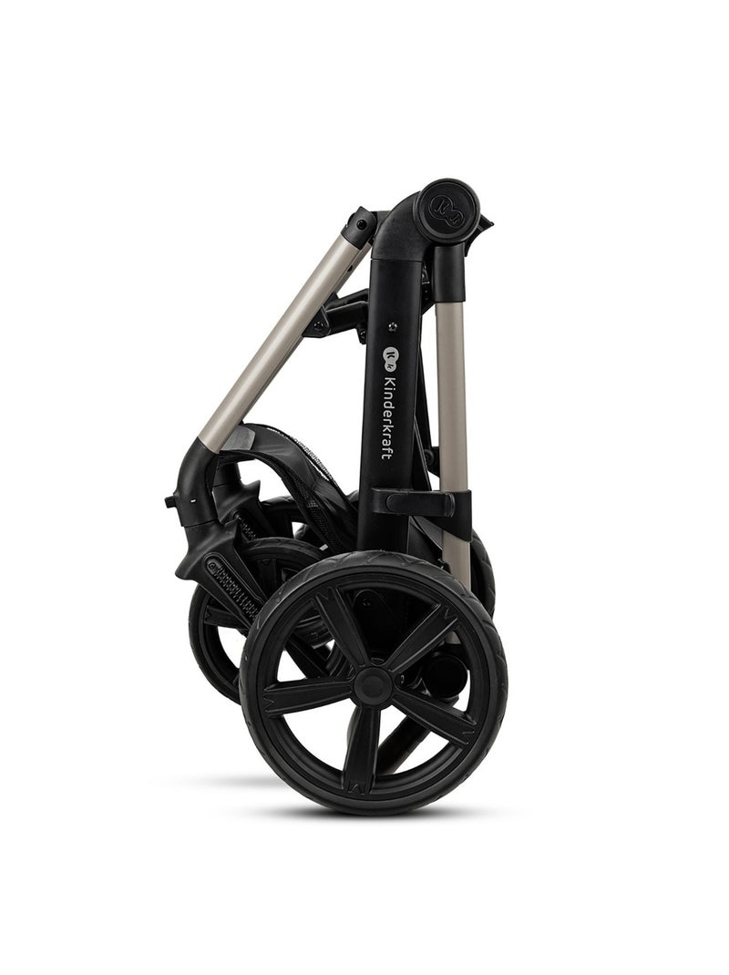 Poussette 3 en 1 Kinderkraft MOOV 2 avec Travel System, Siège Auto MINK PRO i-Size et Roues EVA Gris Noir - Kiabi