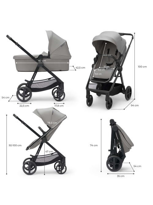 Poussette 3 en 1 Kinderkraft NEWLY avec Travel System, MINK PRO i-Size et Roues EVA - Kiabi Poussette 3 en 1 Kinderkraft NEWLY avec Travel System, MINK PRO i-Size et Roues EVA - Kiabi