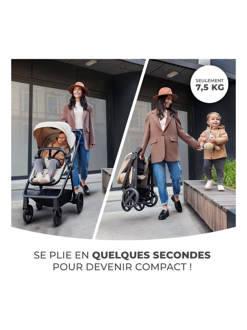 Poussette 3 en 1 Kinderkraft NEWLY avec Travel System, MINK PRO i-Size et Roues EVA Gris - Kiabi