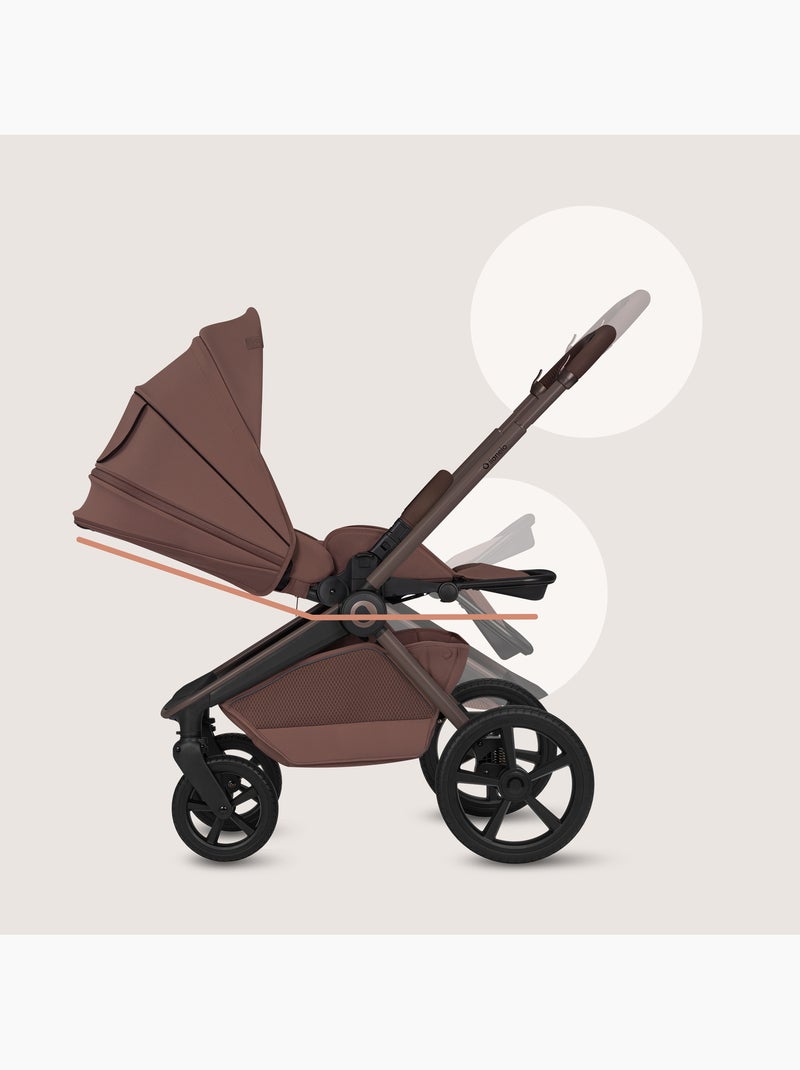 Poussette 3 en 1 LIONELO Freya - Nacelle - Siège auto - - Habillage pluie Marron chocolat - Kiabi