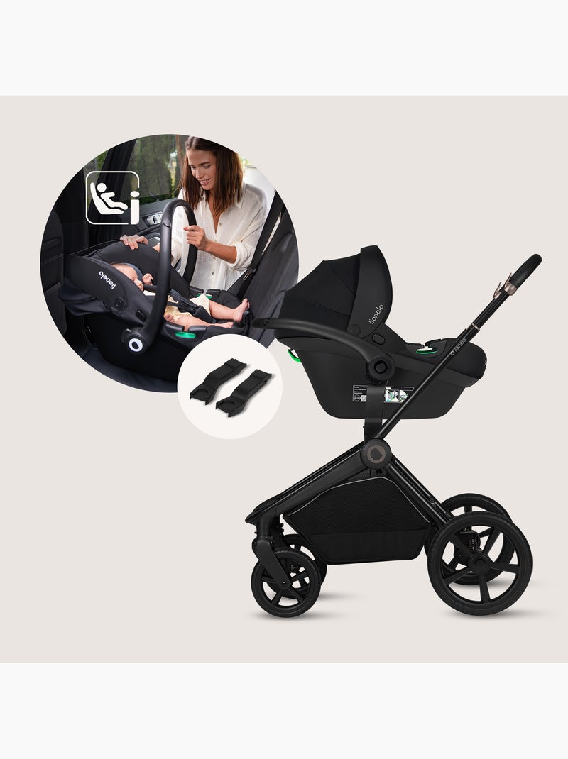 Poussette 3 en 1 LIONELO Freya - Nacelle - Siège auto - - Habillage pluie Noir - Kiabi