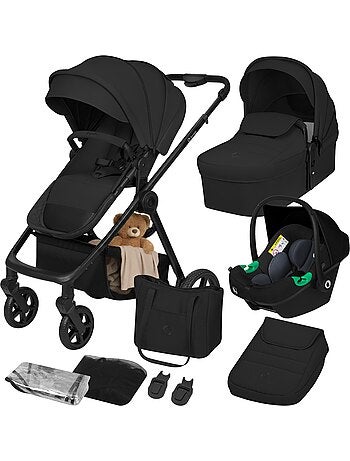 Poussette 3 en 1 LIONELO Greet - Pack poussette - Nacelle - Siège auto - Sac - Habillage pluie