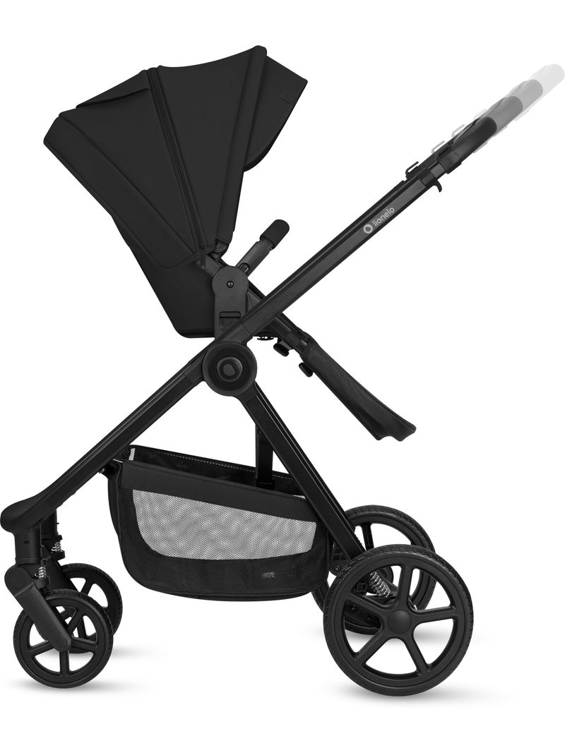 Poussette 3 en 1 LIONELO Greet - Pack poussette - Nacelle - Siège auto - Sac - Habillage pluie Noir - Kiabi