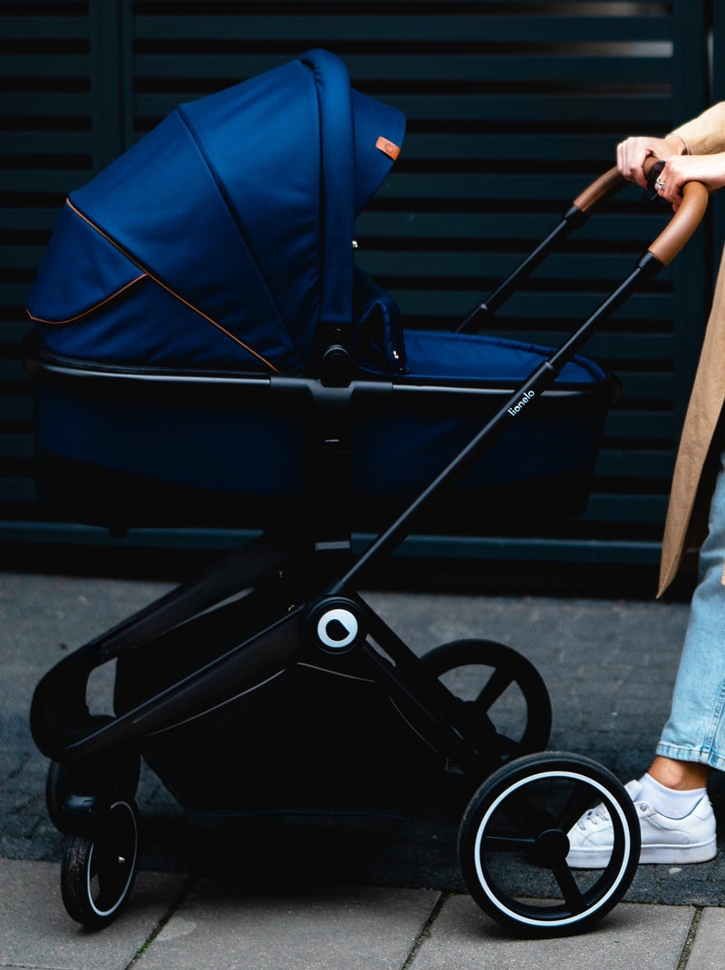 Poussette 3 en 1 LIONELO Mika - Jusqu'à 22kg - Pack Poussette, Nacelle, Cosi et Accessoires Bleu - Kiabi