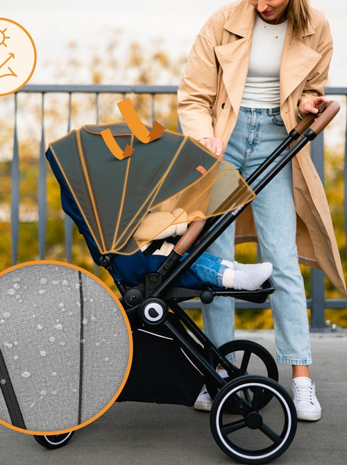 Poussette 3 en 1 LIONELO Mika - Jusqu'à 22kg - Pack Poussette, Nacelle, Cosi et Accessoires - Kiabi