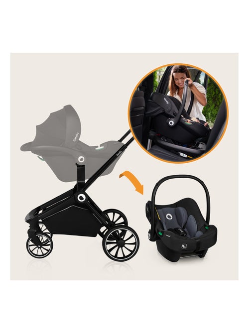 Poussette 3 en 1 LIONELO Mika - Jusqu'à 22kg - Pack Poussette, Nacelle, Cosi et Accessoires - Kiabi