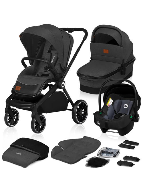 Poussette 3 en 1 LIONELO Mika - Jusqu'à 22kg - Pack Poussette, Nacelle, Cosi et Accessoires - Kiabi