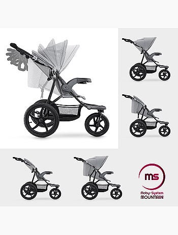Poussette 3 roues pliable harnais 5 points max 15kg HyperMotion