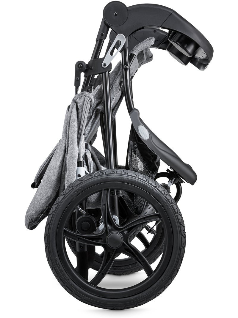 Poussette 3 roues pliable harnais 5 points max 15kg HyperMotion Gris - Kiabi