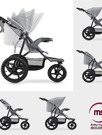 Poussette 3 roues pliable harnais 5 points max 15kg HyperMotion