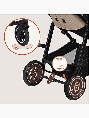 Poussette 3en1 LIONELO Amber - 0-22kg - Pack poussette, Nacelle, Cosi, Sac et accessoires