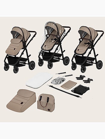 Poussette 3en1 LIONELO Amber - 0-22kg - Pack poussette, Nacelle, Cosi, Sac et accessoires