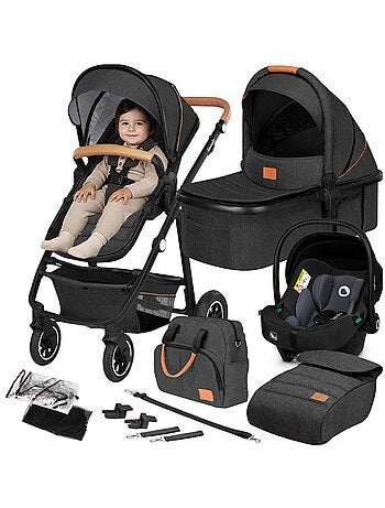 Poussette 3en1 LIONELO Amber - 0-22kg - Pack poussette, Nacelle, Cosi, Sac et accessoires
