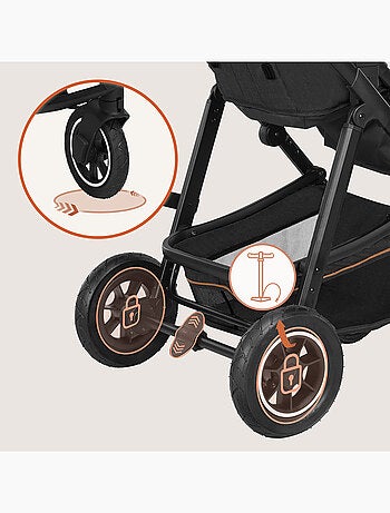 Poussette 3en1 LIONELO Amber - 0-22kg - Pack poussette, Nacelle, Cosi, Sac et accessoires
