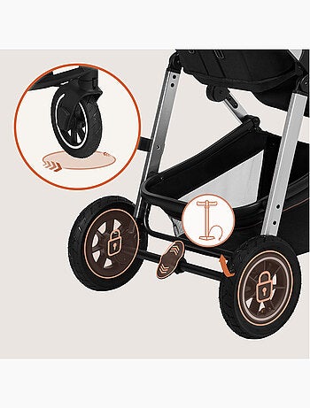 Poussette 3en1 LIONELO Amber - 0-22kg - Pack poussette, Nacelle, Cosi, Sac et accessoires