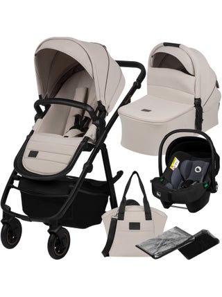 Poussette 3en1 LIONELO Amber Plus - Pack poussette, Nacelle, Siege auto, Sac et Accessoires