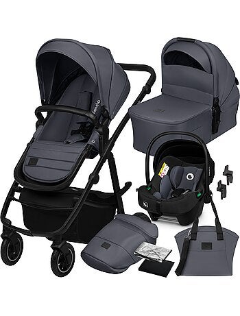 Poussette 3en1 LIONELO Amber Plus - Pack poussette, Nacelle, Siege auto, Sac et Accessoires