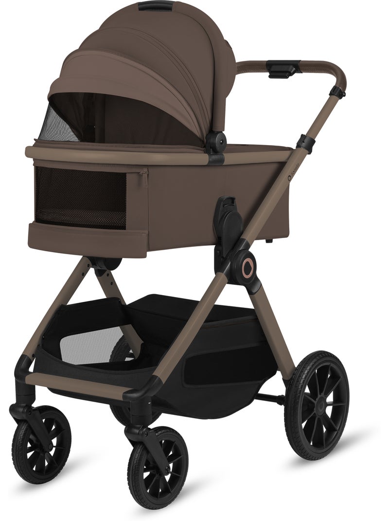 Poussette 3en1 LIONELO Layla - Pack poussette, Nacelle, Cosi et Accessoires - Jusqu'à 22kg Marron chocolat - Kiabi