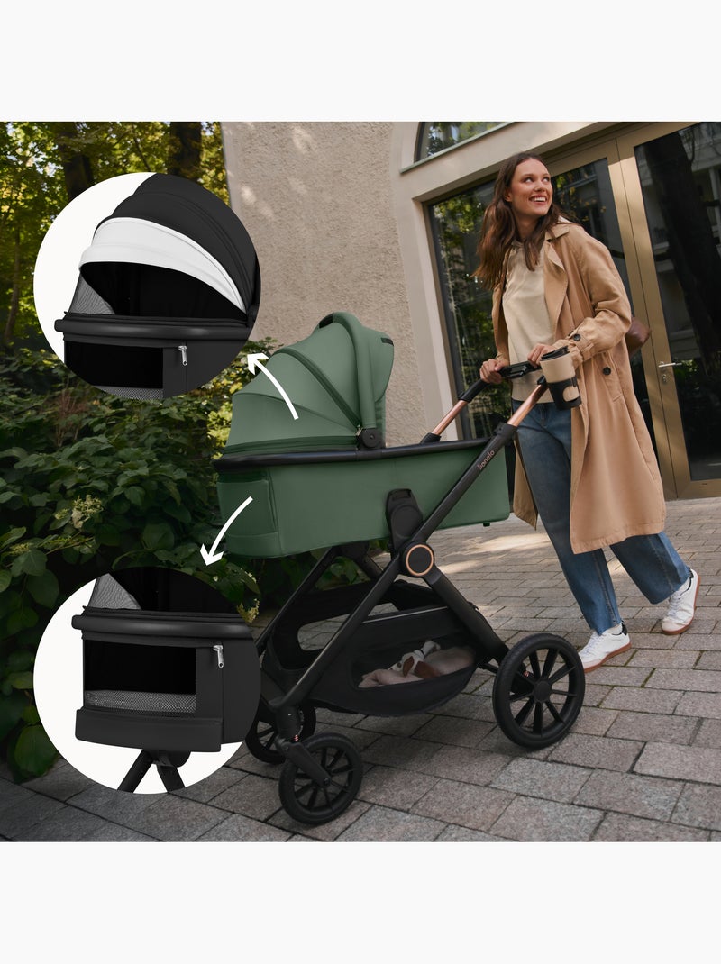 Poussette 3en1 LIONELO Layla - Pack poussette, Nacelle, Cosi et Accessoires - Jusqu'à 22kg Noir - Kiabi