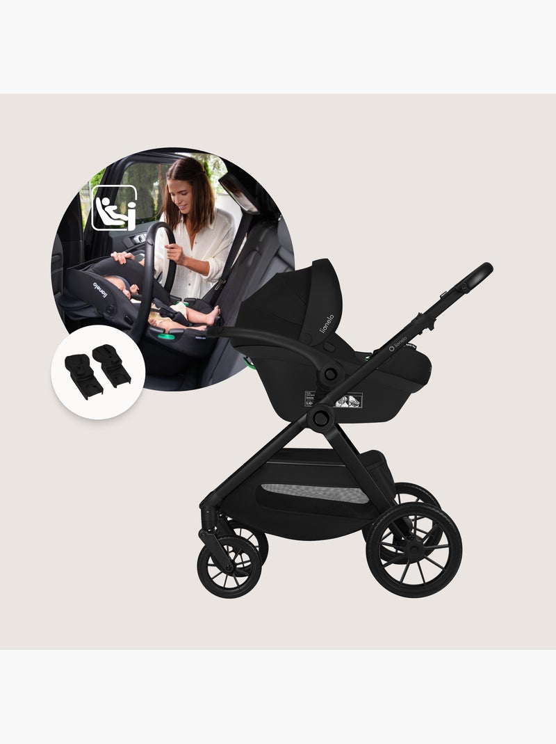 Poussette 3en1 LIONELO Layla - Pack poussette, Nacelle, Cosi et Accessoires - Jusqu'à 22kg Noir - Kiabi