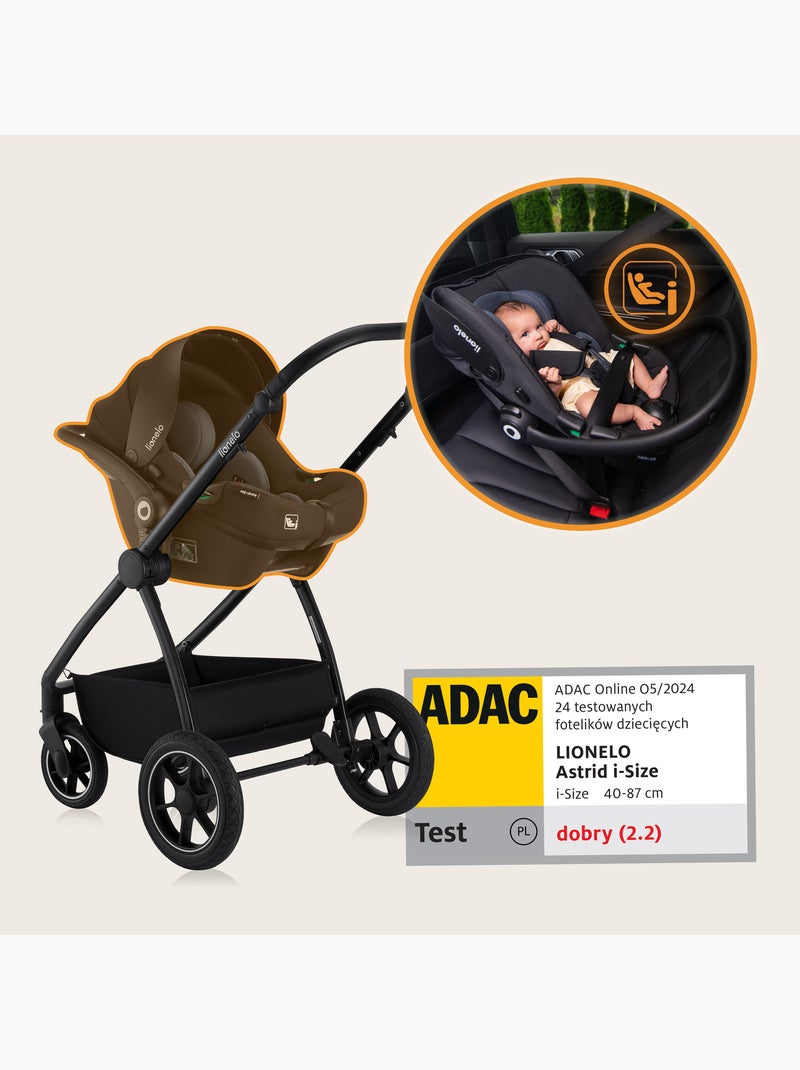 Poussette 3en1 LIONELO Meril - Pack poussette, Nacelle, Cosi, Sac et accessoires Beige - Kiabi