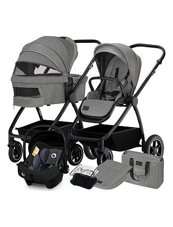 Poussette 3en1 LIONELO Meril - Pack poussette, Nacelle, Cosi, Sac et accessoires