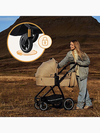 Poussette 3en1 LIONELO Meril - Pack poussette, Nacelle, Cosi, Sac et accessoires