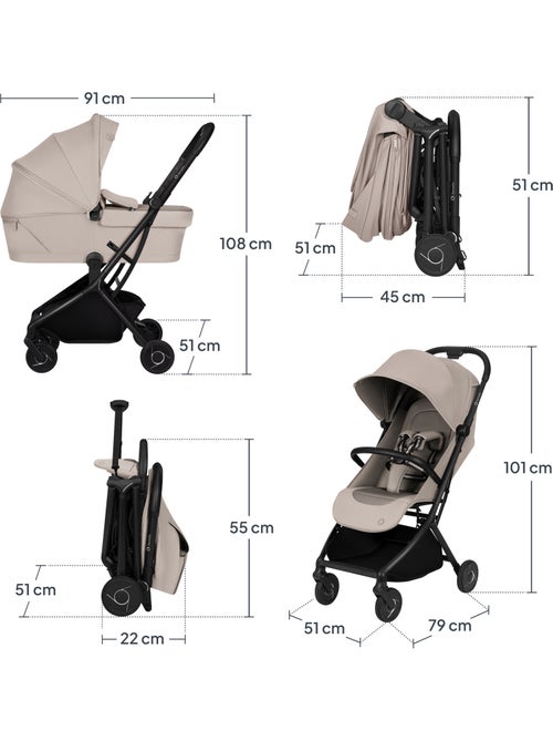 Poussette 3en1 LIONELO Sia - Ultra légère - Pack compacte - Nacelle - Siège auto - Accessoires - Kiabi Poussette 3en1 LIONELO Sia - Ultra légère - Pack compacte - Nacelle - Siège auto - Accessoires - Kiabi