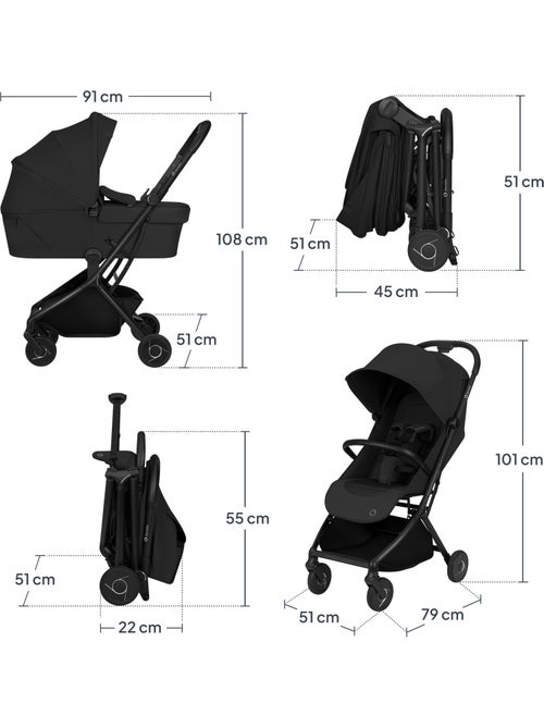 Poussette 3en1 LIONELO Sia - Ultra légère - Pack compacte - Nacelle - Siège auto - Accessoires - Kiabi Poussette 3en1 LIONELO Sia - Ultra légère - Pack compacte - Nacelle - Siège auto - Accessoires - Kiabi