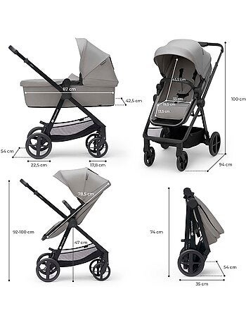 Poussette 4 en 1 Kinderkraft NEWLY avec Travel System, MINK PRO i-Size et Roues EVA