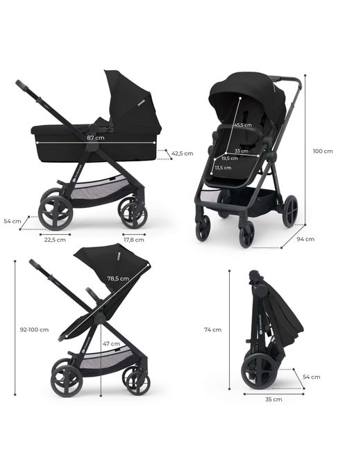 Poussette 4 en 1 Kinderkraft NEWLY avec Travel System, Siège Auto MINK PRO i-Size et Roues EVA - Kiabi Poussette 4 en 1 Kinderkraft NEWLY avec Travel System, Siège Auto MINK PRO i-Size et Roues EVA - Kiabi
