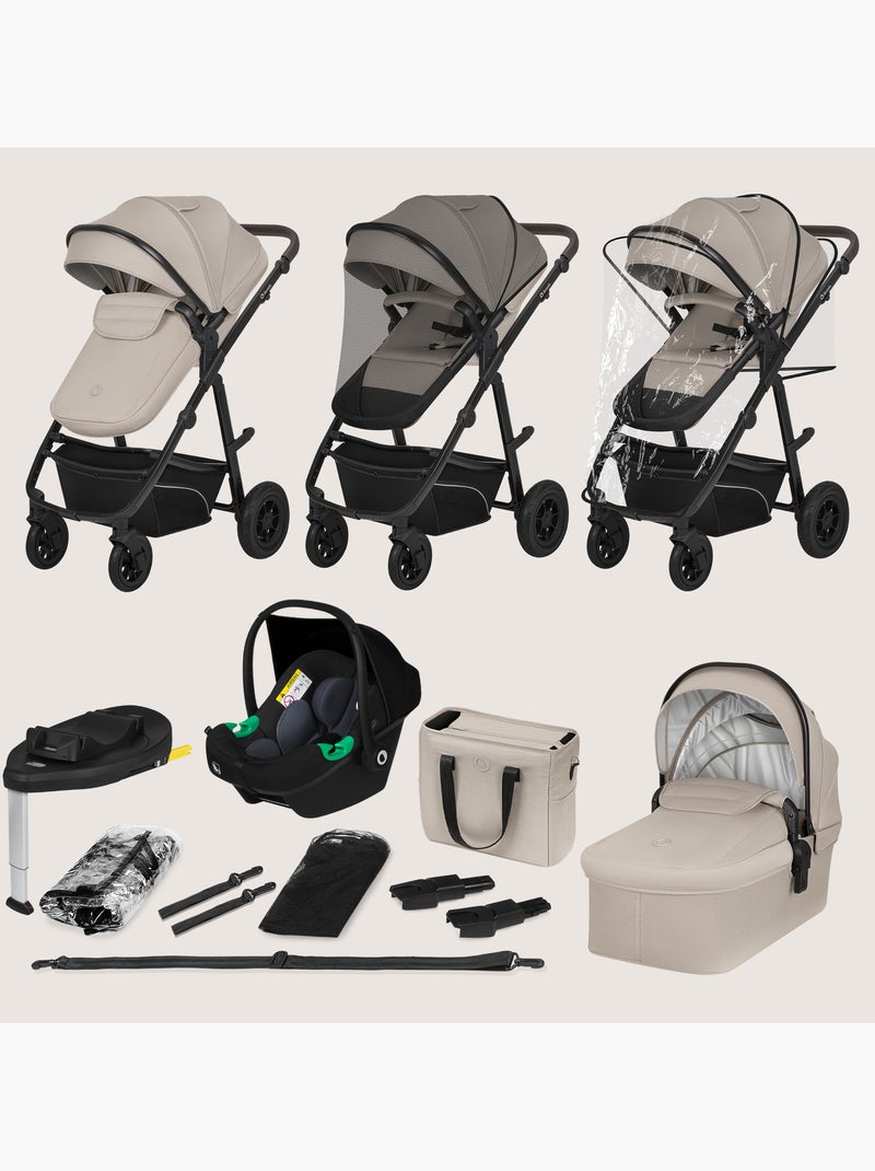 Poussette 4en1 LIONELO Bianka - Poussette + Nacelle + Siège-auto + Base ISOFIX 180° Beige - Kiabi
