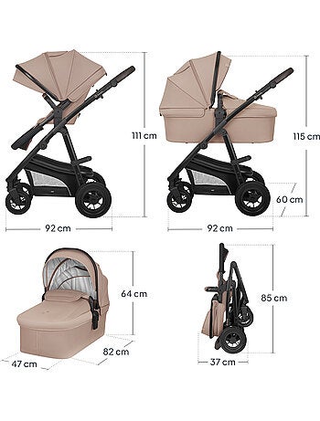 Poussette 4en1 LIONELO Bianka - Poussette + Nacelle + Siège-auto + Base ISOFIX 180°