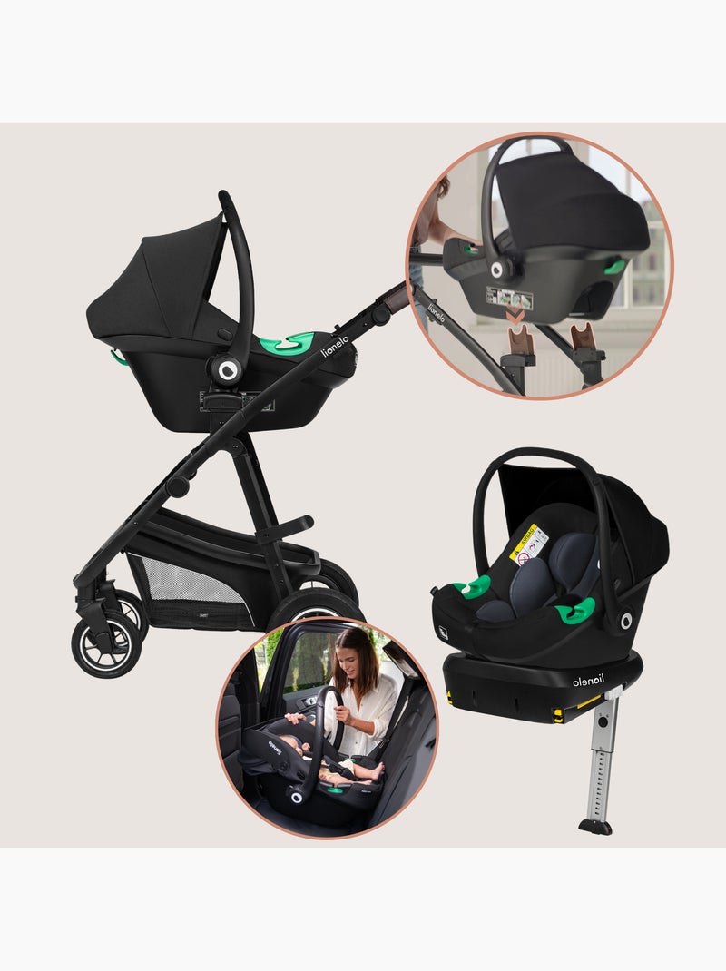 Poussette 4en1 LIONELO Bianka - Poussette + Nacelle + Siège-auto + Base ISOFIX 180° Beige naturel - Kiabi