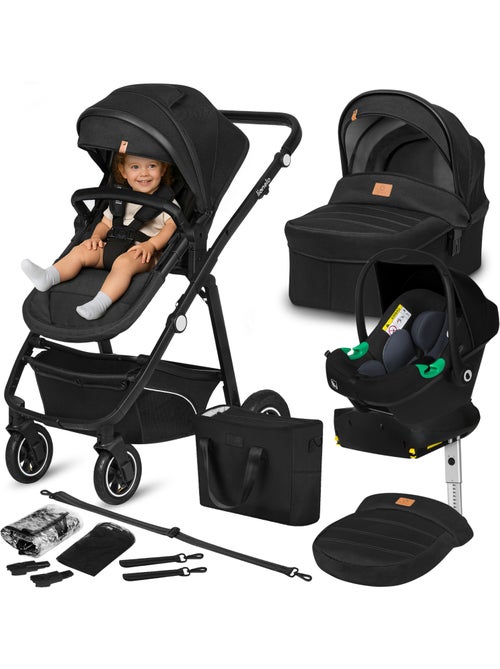 Poussette 4en1 LIONELO Bianka - Poussette + Nacelle + Siège-auto + Base ISOFIX 180° - Kiabi Poussette 4en1 LIONELO Bianka - Poussette + Nacelle + Siège-auto + Base ISOFIX 180° - Kiabi