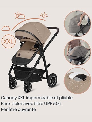 Poussette 4en1 LIONELO Bianka - Poussette + Nacelle + Siège-auto + Base ISOFIX